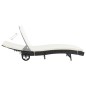 vidaXL Lettino Prendisole con Ruote e Cuscino in Polyrattan Nero vidaXL Lettino Prendisole con Ruote e Cuscino in Polyrattan Nero