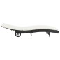 vidaXL Lettino Prendisole con Ruote e Cuscino in Polyrattan Nero vidaXL Lettino Prendisole con Ruote e Cuscino in Polyrattan Nero