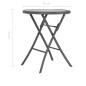 vidaXL Tavolo da Bistrot Pieghevole Grigio 60x70cm in Vetro e Acciaio vidaXL Tavolo da Bistrot Pieghevole Grigio 60x70cm in Vetro e Acciaio
