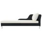 vidaXL Lettino Prendisole con Cuscino in Polyrattan Nero vidaXL Lettino Prendisole con Cuscino in Polyrattan Nero