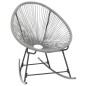 vidaXL Sedia a Dondolo da Giardino Grigia in Polyrattan vidaXL Sedia a Dondolo da Giardino Grigia in Polyrattan