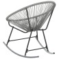 vidaXL Sedia a Dondolo da Giardino Grigia in Polyrattan vidaXL Sedia a Dondolo da Giardino Grigia in Polyrattan