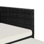 vidaXL Divano da Giardino a 2 Posti Tavolino e Sedili Polyrattan Nero