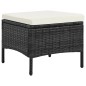 vidaXL Divano da Giardino a 2 Posti Tavolino e Sedili Polyrattan Nero