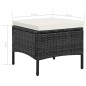 vidaXL Divano da Giardino a 2 Posti Tavolino e Sedili Polyrattan Nero