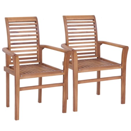 vidaXL Sedie da Pranzo Impilabili 4 pz in Legno Massello di Teak