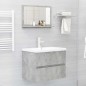 Specchio da Bagno Grigio Cemento 60x10,5x37 cm in Truciolato Specchio da Bagno Grigio Cemento 60x10,5x37 cm in Truciolato