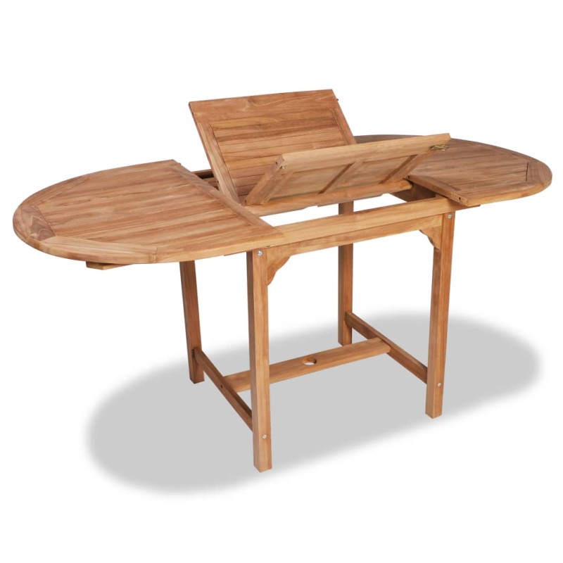 vidaXL Tavolo da Giardino Allungabile (110-160)x80x75cm Teak Massello vidaXL Tavolo da Giardino Allungabile (110-160)x80x75cm Teak Massello