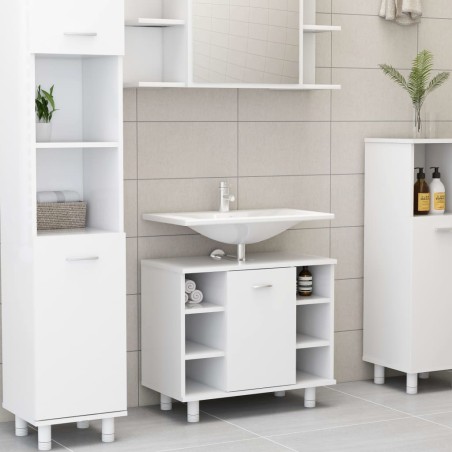 Armadio da Bagno Bianco 60x32x53,5 cm in Truciolato