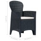 vidaXL Sedie da Giardino 2 pz Cuscino Antracite Plastica Stile Rattan vidaXL Sedie da Giardino 2 pz Cuscino Antracite Plastica Stile Rattan
