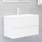 Mobile Sottolavabo Bianco Lucido 80x38,5x45 cm in Truciolato Mobile Sottolavabo Bianco Lucido 80x38,5x45 cm in Truciolato