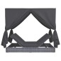 vidaXL Lettino Prendisole con Tende in Polyrattan Grigio vidaXL Lettino Prendisole con Tende in Polyrattan Grigio