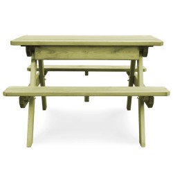 vidaXL Tavolo da Picnic per Bambini con Panche 90x90x58 cm in Pino