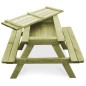 vidaXL Tavolo da Picnic per Bambini con Panche 90x90x58 cm in Pino