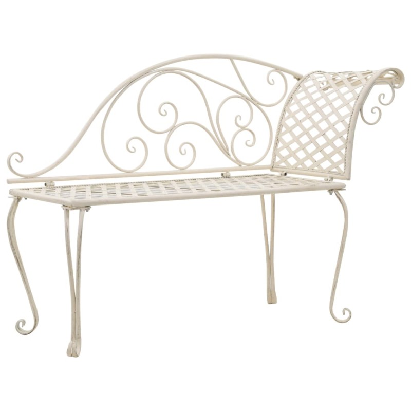 vidaXL Sdraio da Giardino 128 cm in Metallo Anticato Bianco vidaXL Sdraio da Giardino 128 cm in Metallo Anticato Bianco