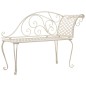 vidaXL Sdraio da Giardino 128 cm in Metallo Anticato Bianco vidaXL Sdraio da Giardino 128 cm in Metallo Anticato Bianco