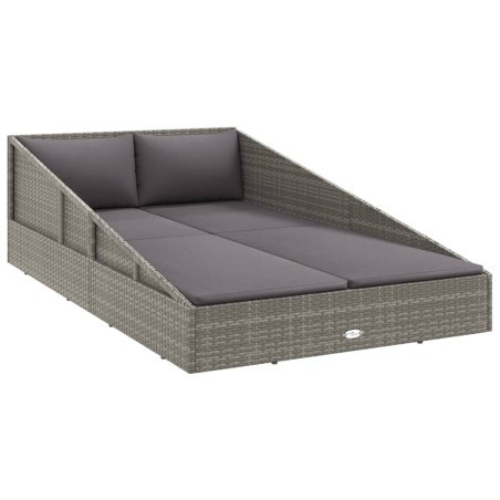 vidaXL Lettino da Giardino Grigio 110x200 cm in Polyrattan
