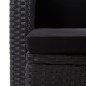 vidaXL Sedia da Giardino con Cuscini in Polyrattan Nero vidaXL Sedia da Giardino con Cuscini in Polyrattan Nero