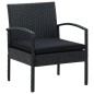 vidaXL Sedia da Giardino con Cuscino in Polyrattan Nero vidaXL Sedia da Giardino con Cuscino in Polyrattan Nero