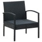 vidaXL Sedia da Giardino con Cuscino in Polyrattan Nero vidaXL Sedia da Giardino con Cuscino in Polyrattan Nero