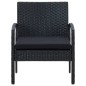 vidaXL Sedia da Giardino con Cuscino in Polyrattan Nero vidaXL Sedia da Giardino con Cuscino in Polyrattan Nero