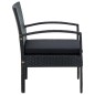 vidaXL Sedia da Giardino con Cuscino in Polyrattan Nero vidaXL Sedia da Giardino con Cuscino in Polyrattan Nero
