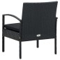 vidaXL Sedia da Giardino con Cuscino in Polyrattan Nero vidaXL Sedia da Giardino con Cuscino in Polyrattan Nero