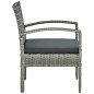 vidaXL Sedia da Giardino con Cuscino in Polyrattan Grigio vidaXL Sedia da Giardino con Cuscino in Polyrattan Grigio
