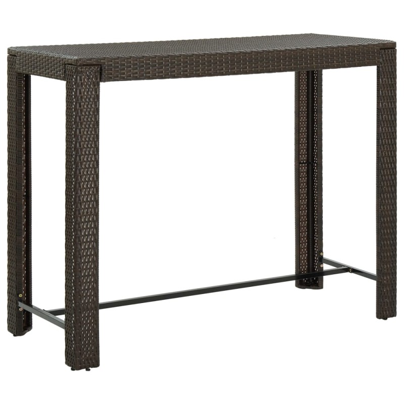 vidaXL Tavolo Bar da Giardino Marrone 140,5x60,5x110,5 cm Polyrattan vidaXL Tavolo Bar da Giardino Marrone 140,5x60,5x110,5 cm Polyrattan