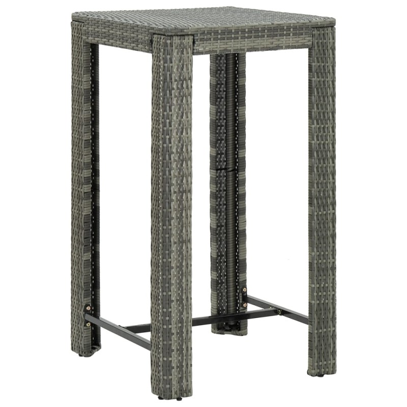 vidaXL Tavolo da Bar da Giardino Grigio 60,5x60,5x110,5 cm Polyrattan vidaXL Tavolo da Bar da Giardino Grigio 60,5x60,5x110,5 cm Polyrattan