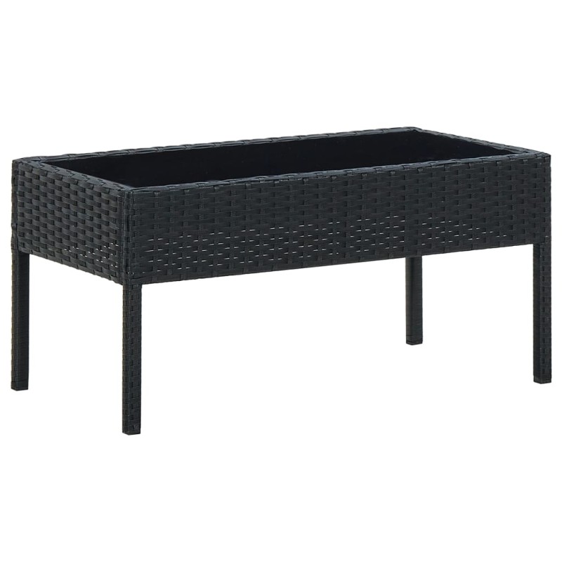 vidaXL Tavolo da Giardino Nero 75x40x37 cm in Polyrattan vidaXL Tavolo da Giardino Nero 75x40x37 cm in Polyrattan