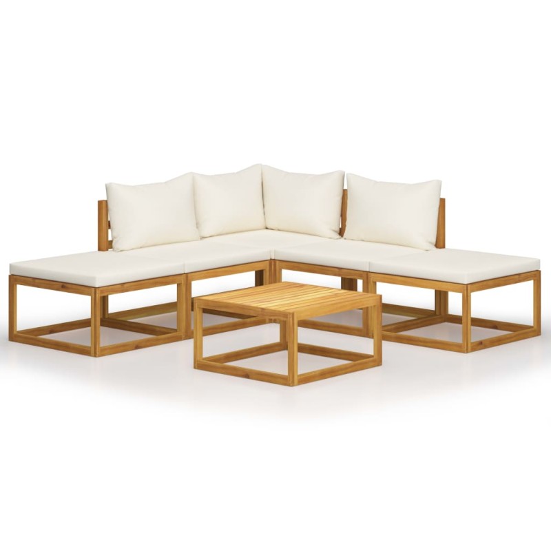 vidaXL Set Divani Giardino 6 pz con Cuscini Legno Massello di Acacia 