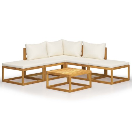 vidaXL Set Divani Giardino 6 pz con Cuscini Legno Massello di Acacia 