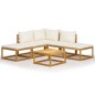 vidaXL Set Divani Giardino 6 pz con Cuscini Legno Massello di Acacia 