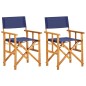 vidaXL Sedie da Regista 2 pz in Legno Massello di Acacia Blu vidaXL Sedie da Regista 2 pz in Legno Massello di Acacia Blu