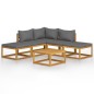 vidaXL Set Divani Giardino 6 pz con Cuscini Legno Massello di Acacia 