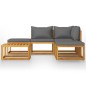 vidaXL Set Divani Giardino 6 pz con Cuscini Legno Massello di Acacia 