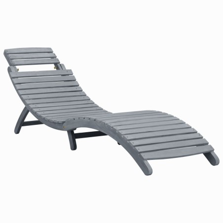 vidaXL Lettino Prendisole in Legno Massello Acacia Grigio Slavato