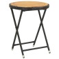 vidaXL Tavolino da Tè Nero 60 cm in Polyrattan e Massello di Acacia vidaXL Tavolino da Tè Nero 60 cm in Polyrattan e Massello di Acacia