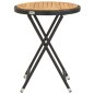 vidaXL Tavolino da Tè Nero 60 cm in Polyrattan e Massello di Acacia vidaXL Tavolino da Tè Nero 60 cm in Polyrattan e Massello di Acacia