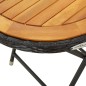 vidaXL Tavolino da Tè Nero 60 cm in Polyrattan e Massello di Acacia vidaXL Tavolino da Tè Nero 60 cm in Polyrattan e Massello di Acacia