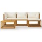 vidaXL Set Divani Giardino 5 pz con Cuscini Legno Massello di Acacia 