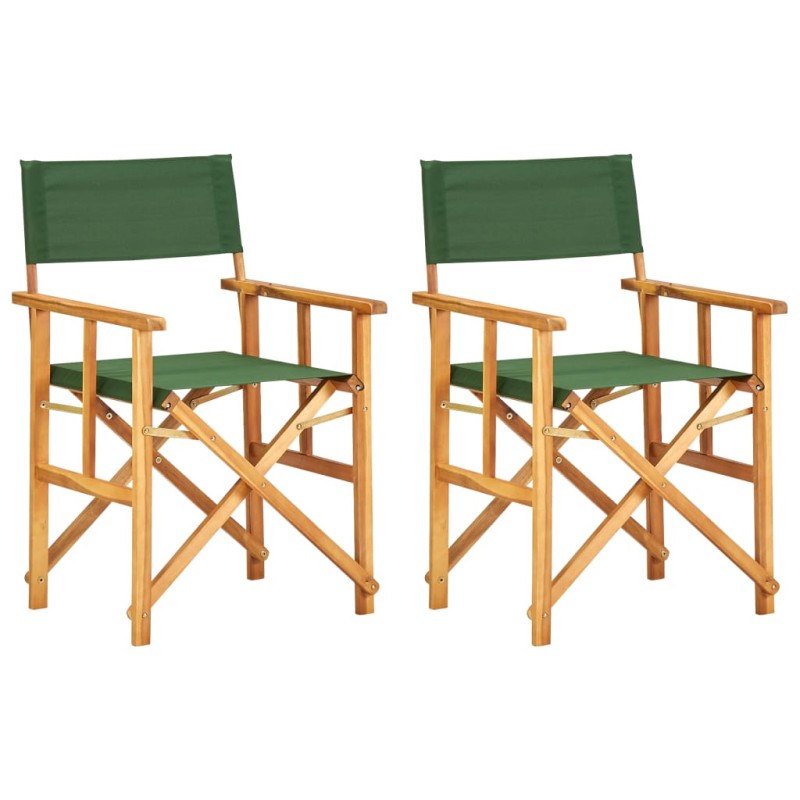 vidaXL Sedie da Regista 2 pz in Legno Massello di Acacia Verde vidaXL Sedie da Regista 2 pz in Legno Massello di Acacia Verde