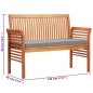 vidaXL Panca da Giardino a 2 Posti 120 cm Legno Massello di Acacia 
