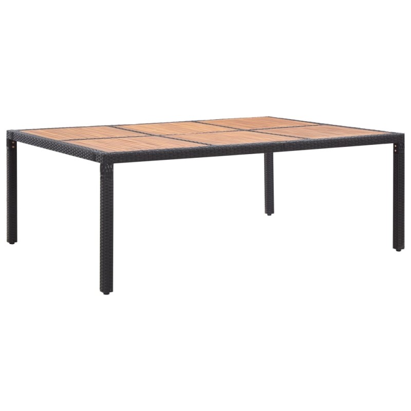 vidaXL Tavolo da Giardino Nero 200x150x74cm Polyrattan Legno Acacia vidaXL Tavolo da Giardino Nero 200x150x74cm Polyrattan Legno Acacia