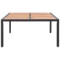 vidaXL Tavolo da Giardino Nero 200x150x74cm Polyrattan Legno Acacia vidaXL Tavolo da Giardino Nero 200x150x74cm Polyrattan Legno Acacia