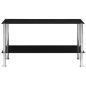 vidaXL Tavolino da Salotto Nero 110x43x60 cm in Vetro Temperato
