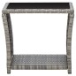 vidaXL Tavolino da Caffè Grigio 45x45x40 cm in Polyrattan e Vetro vidaXL Tavolino da Caffè Grigio 45x45x40 cm in Polyrattan e Vetro
