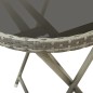 vidaXL Tavolino da Caffè Grigio 60 cm in Polyrattan e Vetro Temperato vidaXL Tavolino da Caffè Grigio 60 cm in Polyrattan e Vetro Temperato