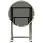 vidaXL Tavolino da Caffè Grigio 60 cm in Polyrattan e Vetro Temperato vidaXL Tavolino da Caffè Grigio 60 cm in Polyrattan e Vetro Temperato